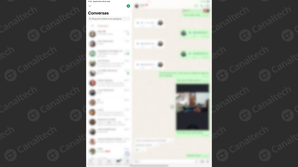 Captura de tela do WhatsApp para iPad
