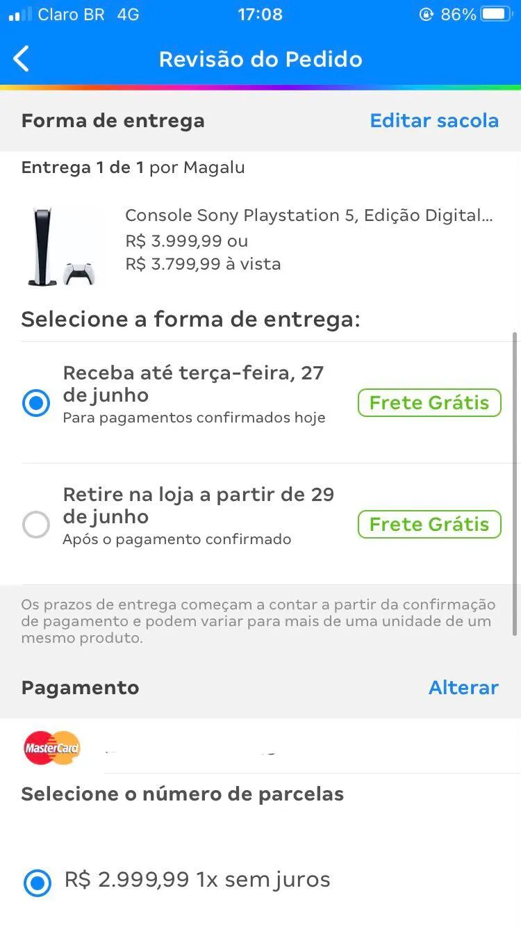 Console Playstation 5 Edição Digital 825 GB Sony 4K em Promoção é