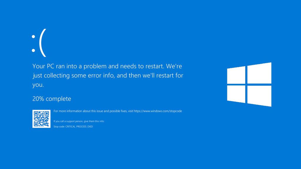 A famigerada "Tela Azul da Morte", temida por muitos usuários do Windows 10 (Imagem: Reprodução/Techspot)