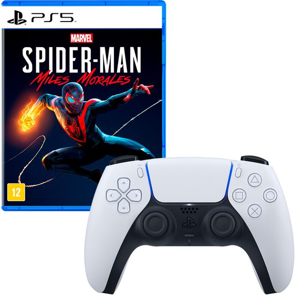 Controle Sem fio PS5 DualSense + Jogo Marvel´s Spider-Man: Miles Morales PS5