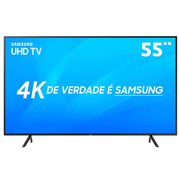 Smart TV LED 55" UHD 4K Samsung 55NU7100 com HDR Premium, Wi-Fi, Processador Quad-core, Visual Livre de Cabos, Plataforma Smart Tizen, HDMI e USB