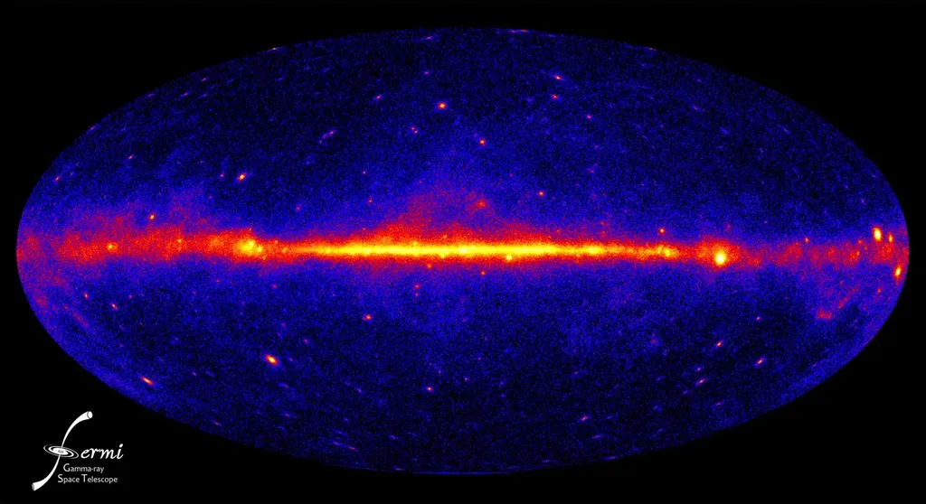 Imagem da Via Láctea em raios gama (Imagem: Reprodução/NASA/DOE/Fermi LAT)