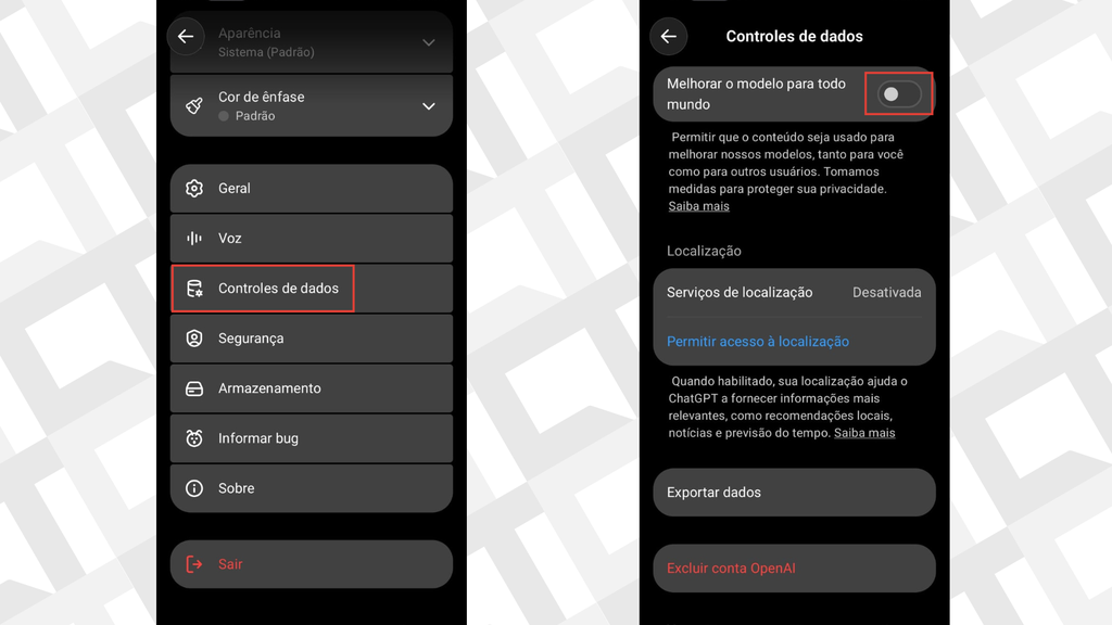 Passos para impedir que o ChatGPT use seus dados para treinar os modelos de IA