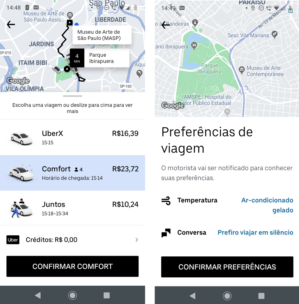 A categoria Uber Comfort chega ao Brasil (Captura: Fidel Forato/Canaltech)