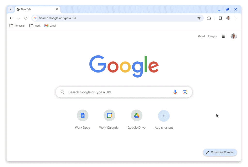 Novo visual do Chrome inspirado no Material You (Imagem: Reprodução/Google)