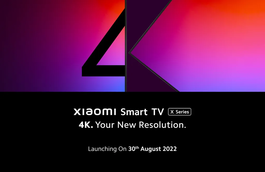 Nova série de Smart TVs 4K da Xiaomi também serão reveladas no dia 30 de agosto (Imagem: Divulgação/Xiaomi)