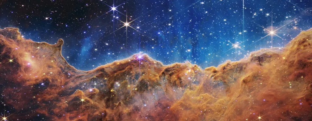A nova imagem da nebulosa Carina é simplesmente magnífica! (Imagem: Reprodução/NASA/ESA/CSA/STScI)