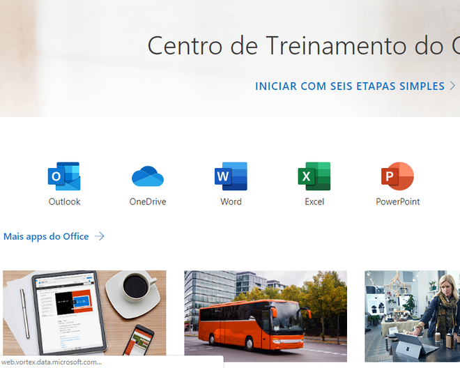 Pacote Office: é possível acessar aulas sobre diversos aplicativos desenvolvidos pela Microsoft (Captura de tela: Ariane Velasco)