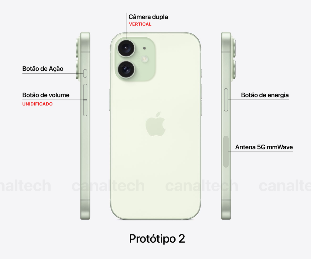 Outro modelo em estudo pela Apple apresenta novo botão de volume e câmera com visual de iPhone 11 e sensores maiores (Imagem: Victor Carvalho/Canaltech)
