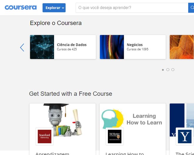 Sem ter o que fazer na quarentena? Melhore suas habilidades com o Coursera! (Captura de tela: Ariane Velasco)