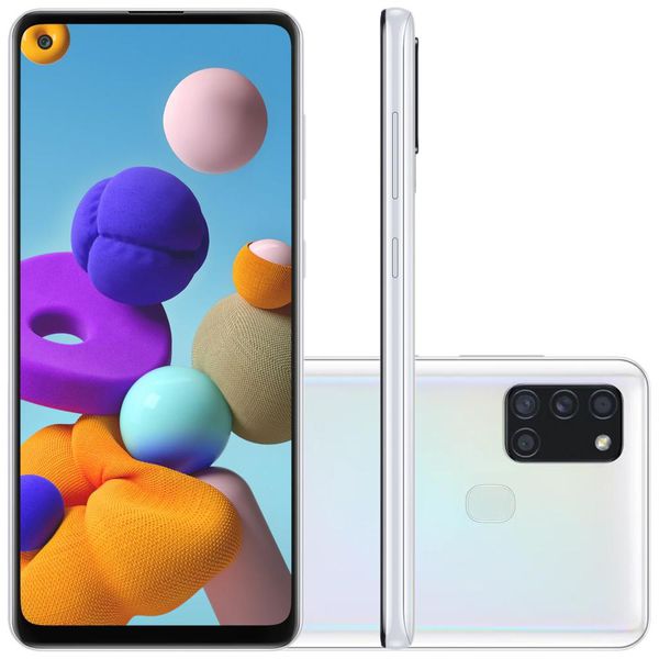 [BOLETO OU PIX] Smartphone Samsung Galaxy A21s 64GB, 48MP, Tela 6.5" Branco - SM-A217MZWRZTO