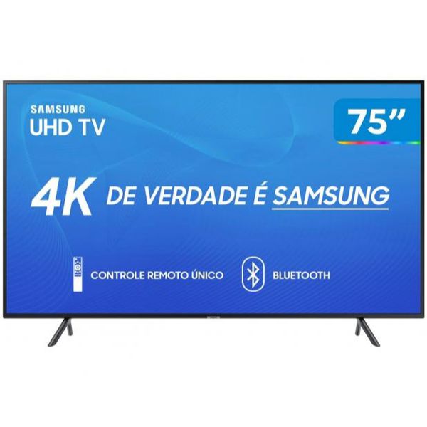 Smart TV 4K LED 75” Samsung UN75RU7100 - Tizen Wi-Fi Bluetooth HDR 3 HDMI 2 USB