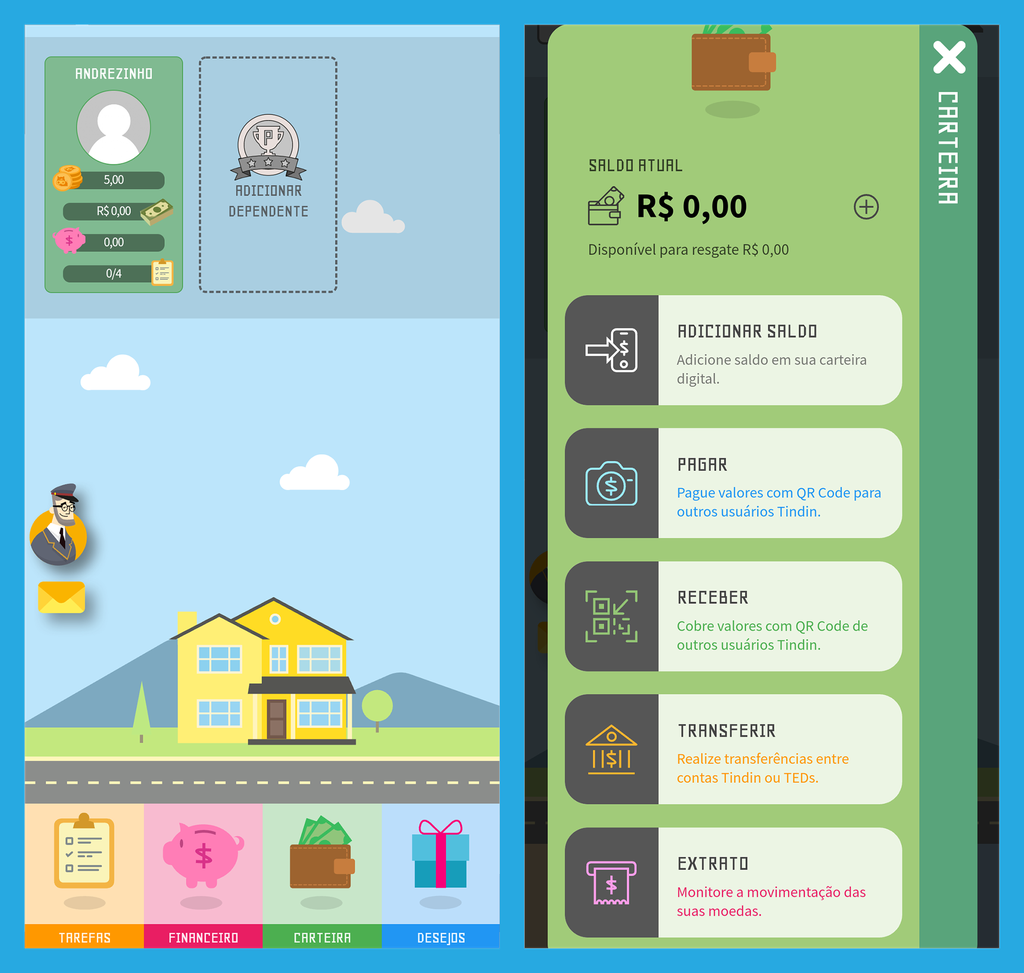 Ambiente gamificado ensina educação financeira em diferentes níveis (Imagem: André Magalhães/Captura de tela)