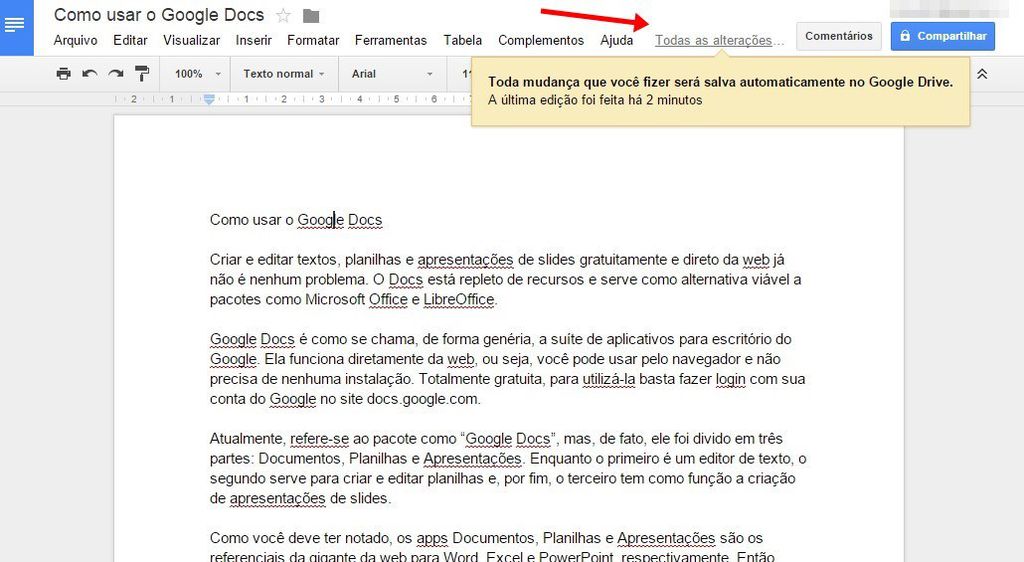 Como usar o Google Docs