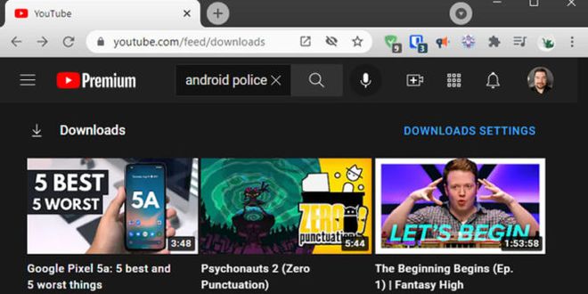 Os vídeos disponíveis offline ficam em uma área específica do YouTube (Imagem: Reprodução/Android Police)