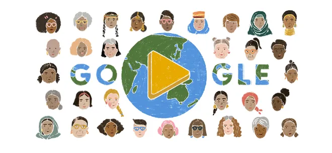 Neste Dia Internacional das Mulheres, o Google celebra a força e resiliência feminina ao redor do mundo (Imagem: Reprodução/Google)