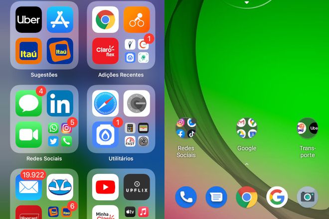 Agora é possível organizar os apps do iOS 14, assim como no Android (Imagem: Matheus Bigogno/Canaltech)