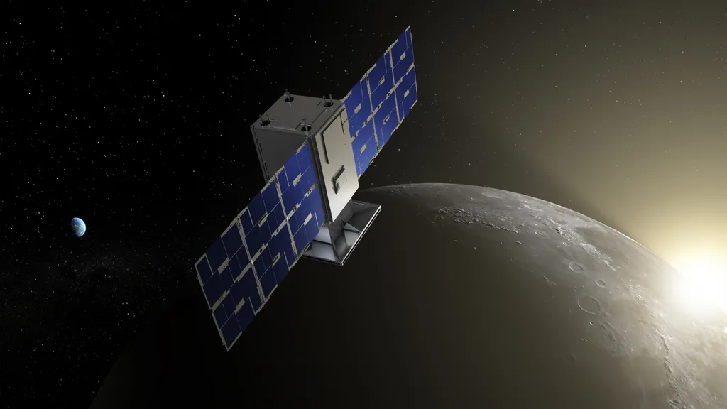 Simulação da missão CAPSTONE, que estudará a órbita NRHO (Imagem: Reprodução/NASA/Daniel Rutter)