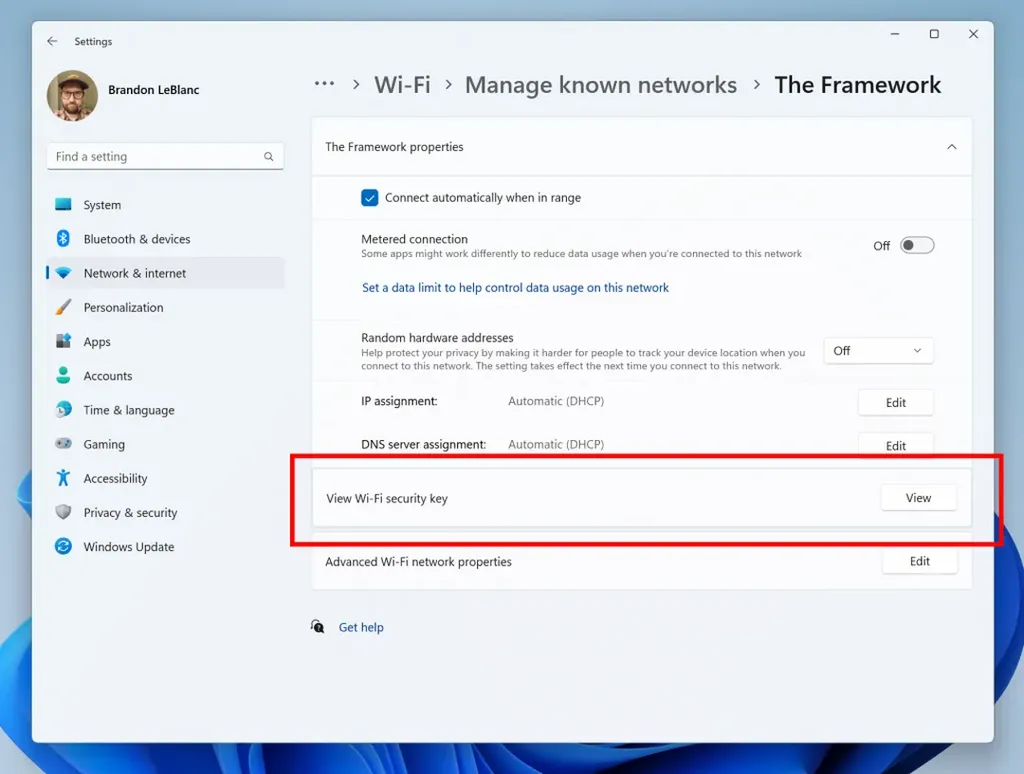 A nova atualização do Windows 11 vai facilitar a visualização de senhas Wi-Fi registradas no computador (Imagem: Reprodução/Microsoft)