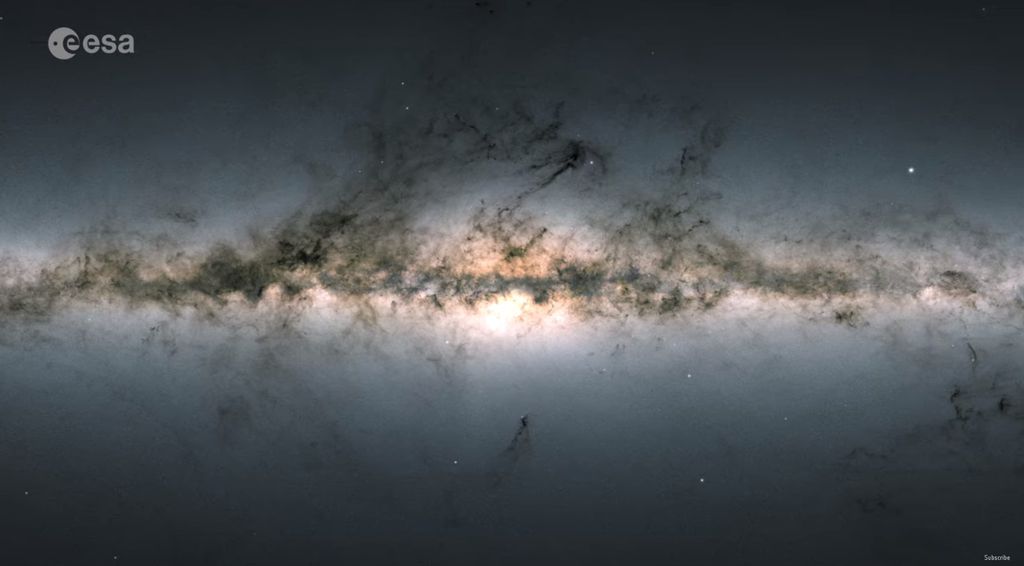 Mapa da Via Láctea criado pelo Gaia contendo o posicionamento de quase 1,7 bilhão de estrelas (Imagem: Reprodução/ESA)