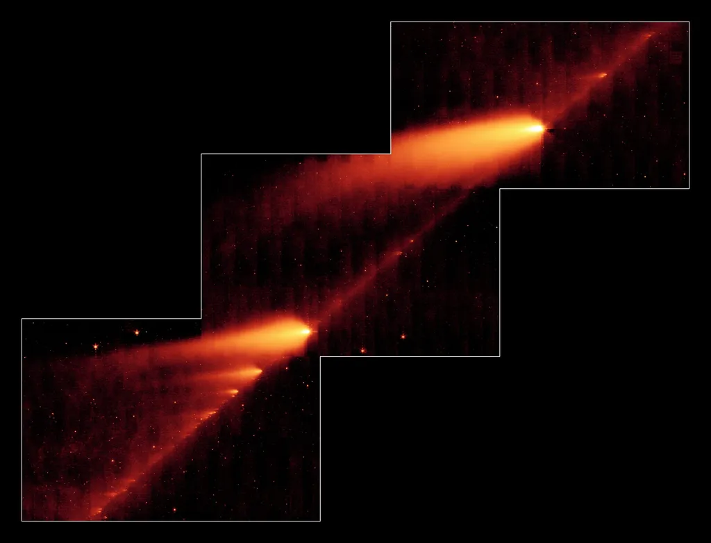 Cometa 73P/Schwassman-Wachmann 3 fotografado pelo telescópio Spitzer (Imagem: Reprodução/NASA)