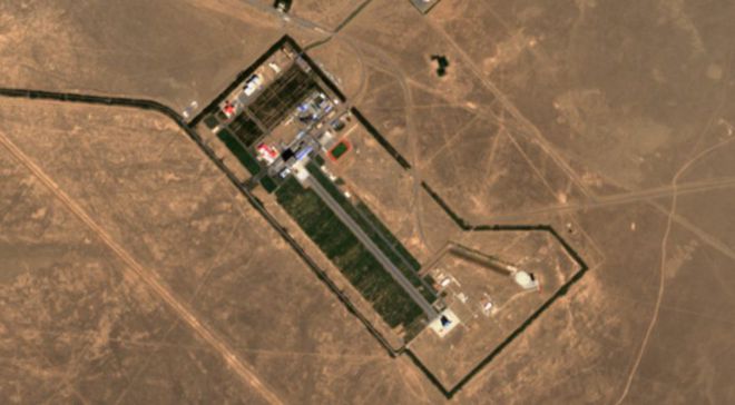 Centro de lançamento Jiuquan, onde o lançamento ocorreu  (Imagem: Modified Copernicus Sentinel data 2020)