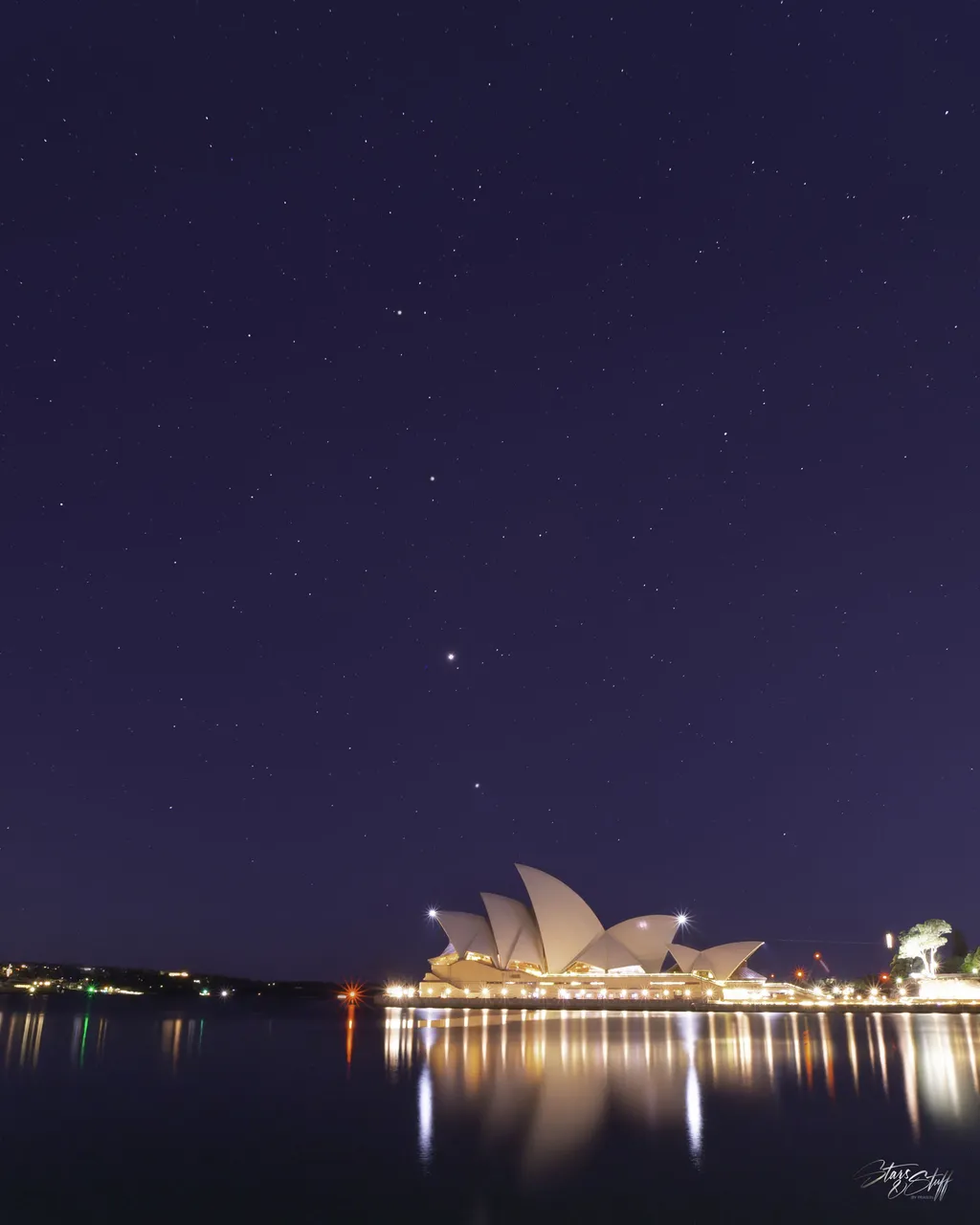 Saturno, Marte, Vênus e Júpiter no céu de Sydney, na Austrália (Imagem: Reprodução/Prasun Agrawal)