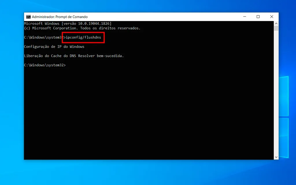 Limpe o cache do DNS pelo Prompt de Comando (Captura de tela: André Magalhães)