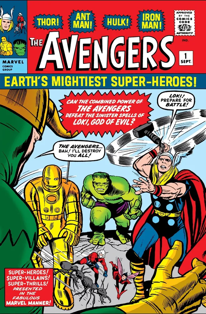 Ao invés de Capitão América, Viúva Negra e Gavião Arqueiro, os Vingadores originais tinham Homem-Formiga e Vespa (Imagem: Reproduição/Marvel Comics)