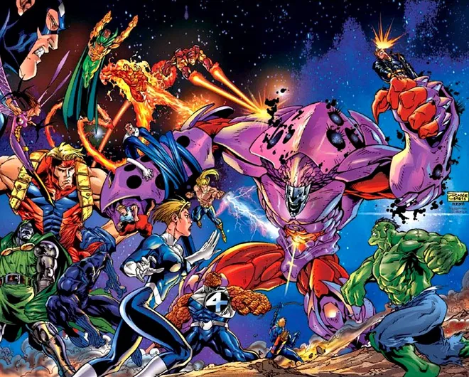 Heróis e até vilões contra Massacre (Imagem: Reprodução/Marvel Comics)