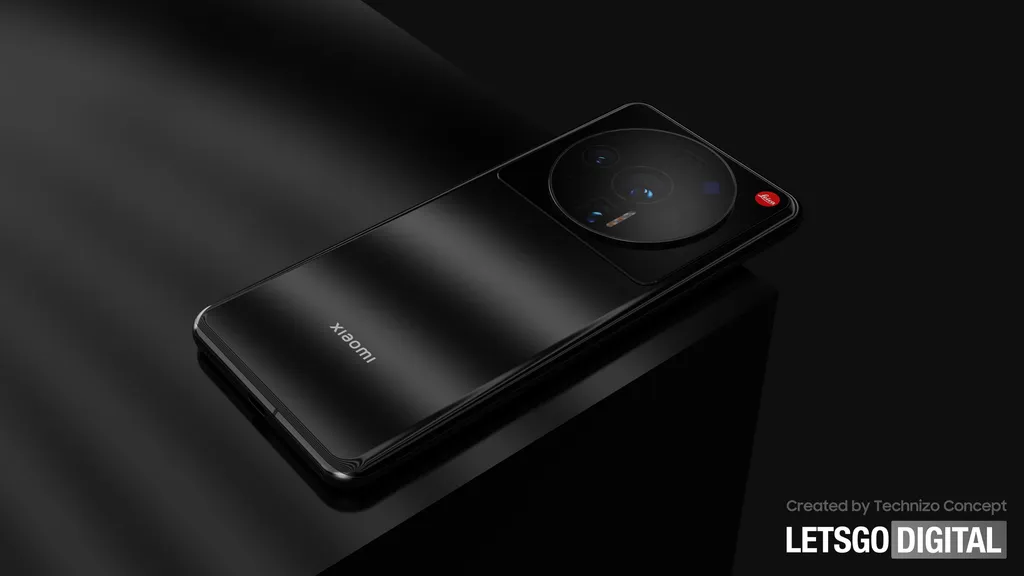 Baseado em vazamentos, conceito imagina design final do Xiaomi 12 Ultra com enorme câmera traseira (Imagem: Reprodução/LetsGoDigital)