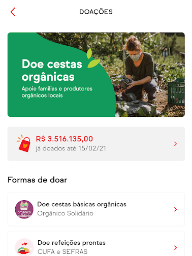 Faça doações através do iFood (Imagem: André Magalhães/Captura de tela)