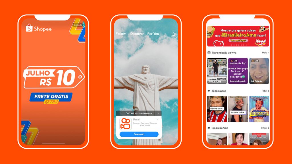 Os anúncios no Kwai poderão ser voltados para download de aplicativos, compras ou apenas para reforço da imagem (Imagem: Divulgação/Kwai)