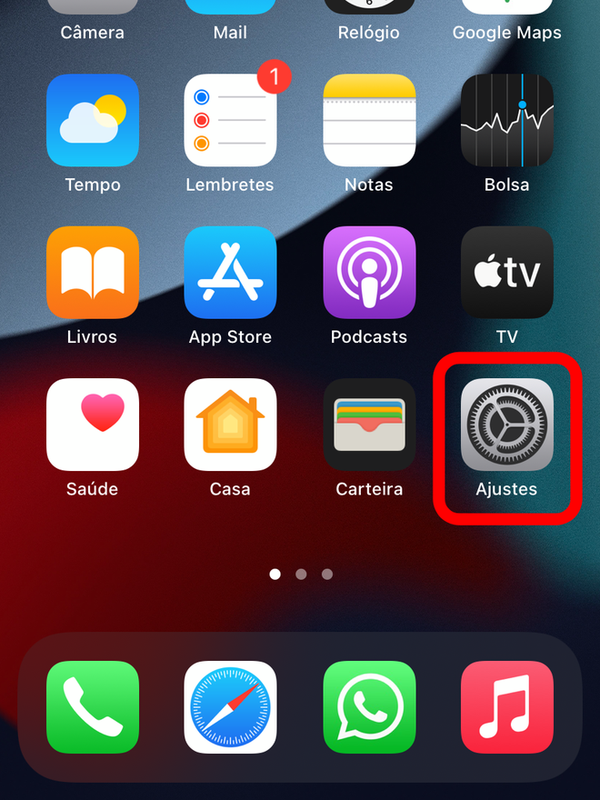 Abra os Ajustes do iPhone para configurar a calibração - Captura de tela: Thiago Furquim (Canaltech)