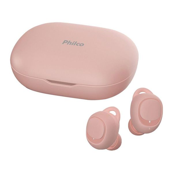 Fone de Ouvido Bluetooth Philco Air Beats PFI96ESR - True Wireless com Microfone Resistente à Água Rosa