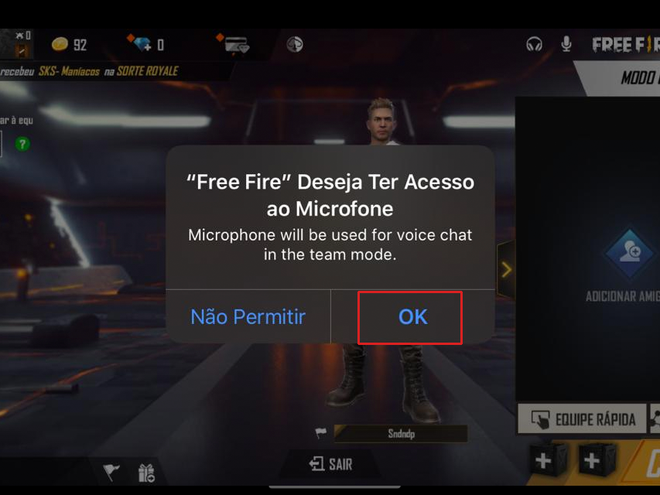 Como ativar o chat de voz no Free Fire?
