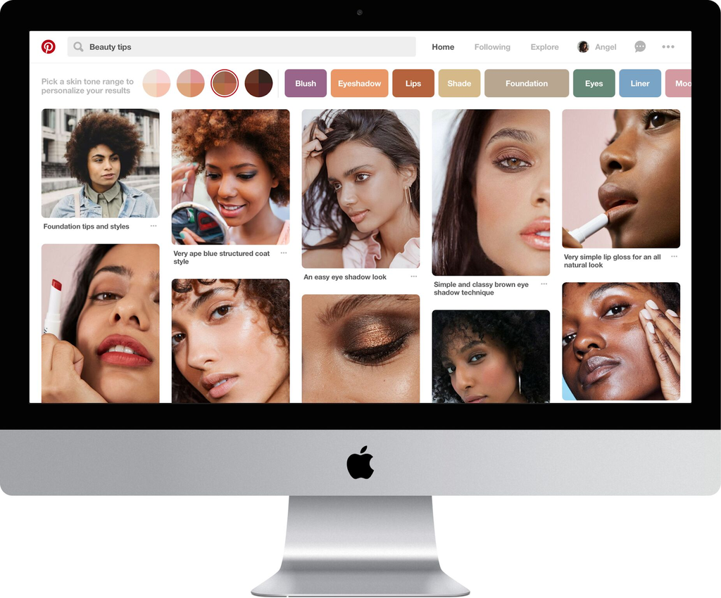Pinterest cria filtro que permite buscar por fotos de determinados tons de pele