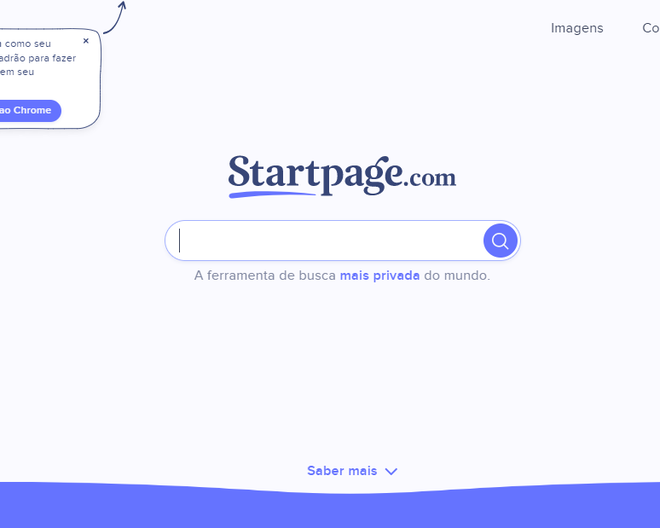 StartPage, site que se descreve como "a ferramenta de busca mais privada do mundo" (Captura de tela: Ariane Velasco)