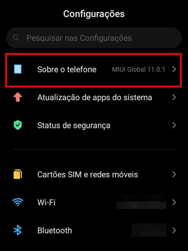   Como ver a versão do seus MIUI (Imagem: Guadalupe Carniel/Captura de tela)