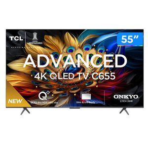 Smart TV 55” 4K UHD QLED TCL 55C655 Wi-Fi - Bluetooth 3 HDMI | CUPOM