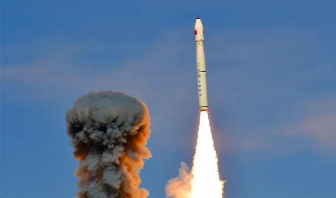 O foguete Long March 11 decolou no dia 30 de março a partir do Centro de Lançamento de Satélites Taiyuan, completando sua 12ª missão de sucesso (Imagem: Reprodução/CASC)