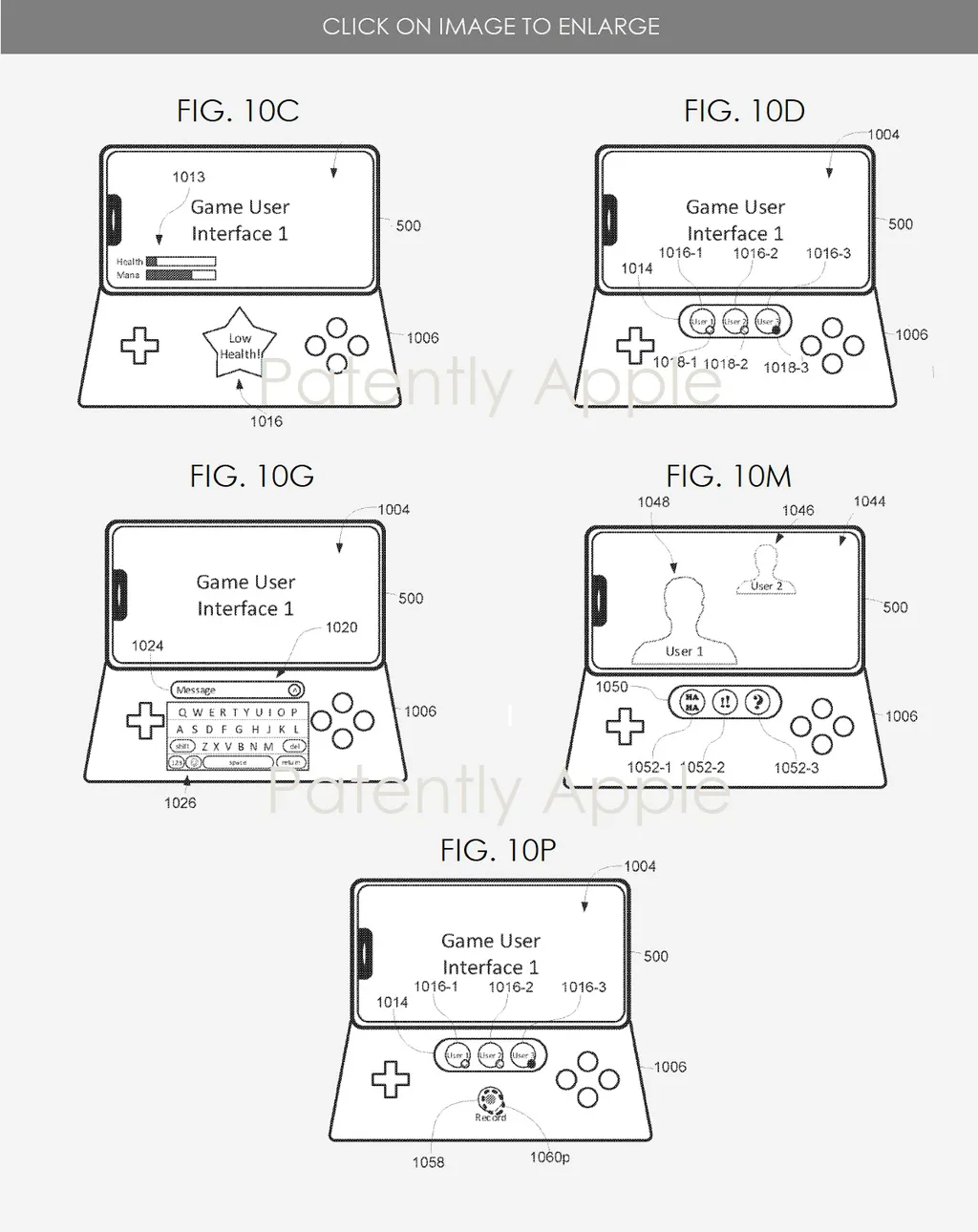 Patente mostra as diferentes aplicações do controle especial com tela secundária touchscreen (Imagem: Reprodução/Patently Apple)