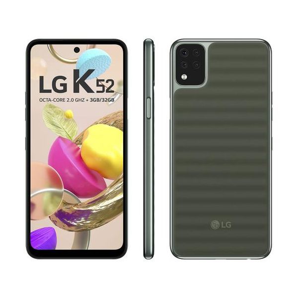 Smartphone LG K52 64GB Verde 4G Octa-Core 3GB RAM Tela 6,59 Câm. Quádrupla + Selfie 8MP Android Dual Chip Desbloqueado Tim