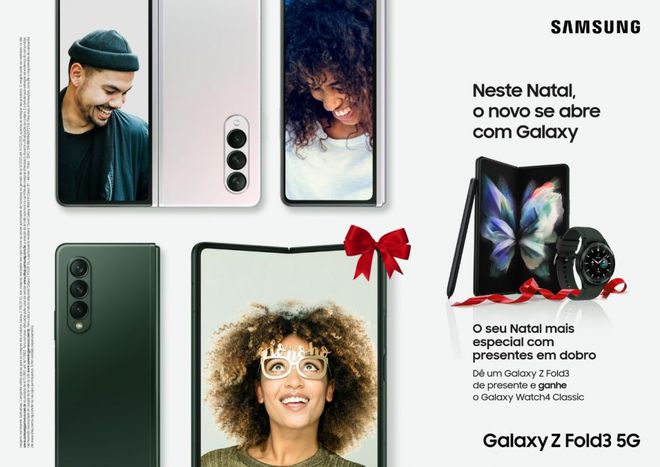 Banner com os detalhes da campanha de Natal da Samsung (Imagem: Divulgação/Samsung)