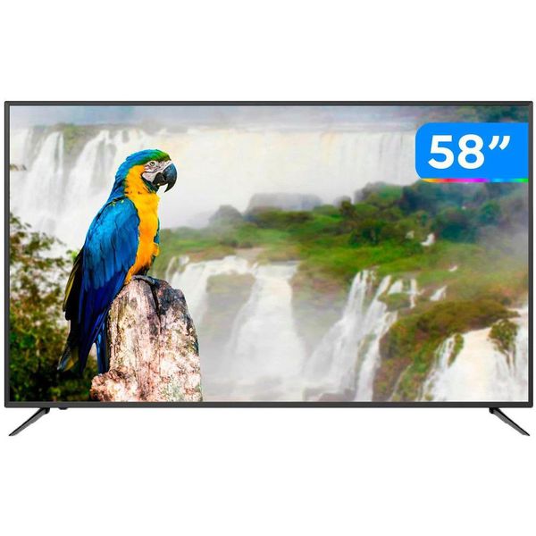 Smart TV 4K HQLED 58” JVC LT-58MB708 Android - Wi-Fi Bluetooth HDR 4 HDMI 3 USB