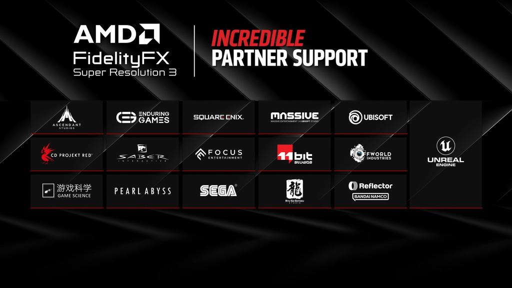 Além dos games, a AMD trabalha em parceria com diversos estúdios conceituados, como CD Projekt Red, Ubisoft, etc (Imagem: Divulgação/AMD)