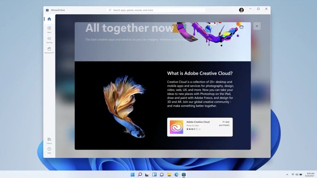 A plataforma de criação da Adobe está presente em sua totalidade na Microsoft Store (Imagem: Reprodução/Microsoft)