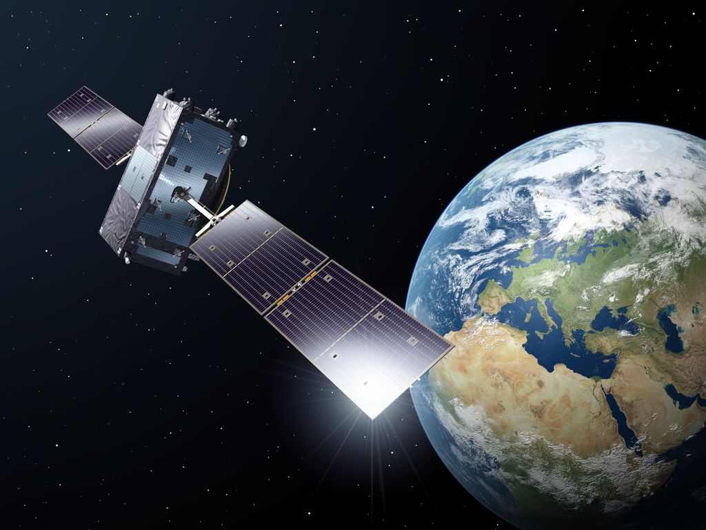 Os satélites Galileo são posicionados em órbita para garantir que pelo menos 4 deles estejam visíveis aos usuários de qualquer lugar do planeta (Imagem: Reprodução/ESA/P. Carril)