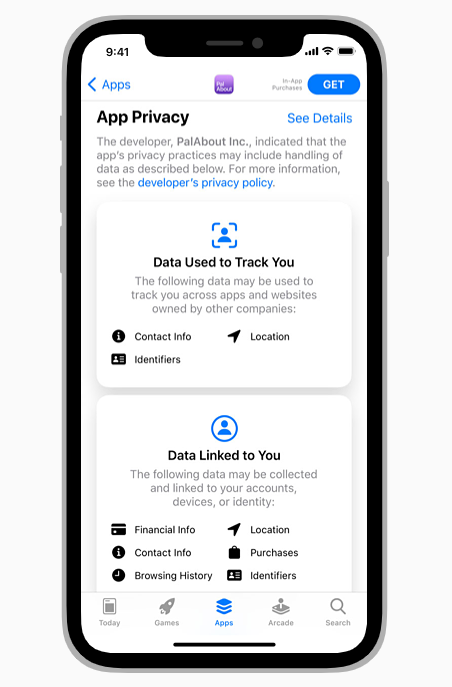 A própria App Store vai dizer quais dados o app usa para rastreá-lo (Imagem: Divulgação/Apple)