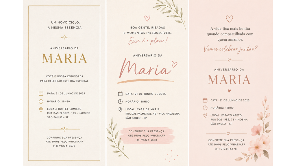 Convite minimalista